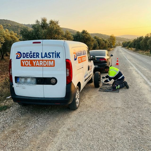 Pancar bölgesinde lastik yol yardım aracı ile mobil lastikçi hizmeti